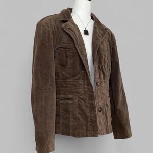 Vintage Brown Cotton Velvet Blazer Jacket! 💼